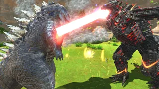 Skullcrawler Godzilla(SkullZilla) vs. Black Mechagodzilla & Kong ! - Animal Revolt Battle Simulator