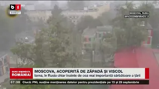 MOSCOVA, ACOPERITĂ DE ZĂPADĂ ȘI VISCOL_Știri B1TV_9 mai 2024