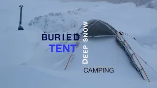 Blizzard Camping | Tent Buried By Snow - UK Amber Snow Warning
