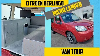 Citroën Berlingo micro camper conversion Van tour. 2022 new conversion tiny home. #microcamper