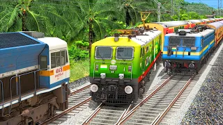 THREE TRAINS CROSSING AT SAME TRACK | BUMPY RAILROAD | Train Simulator | Railworks 3 | NTG GAMING