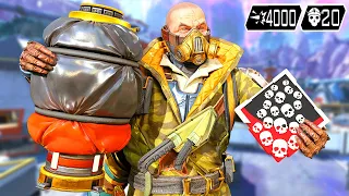 CAUSTIC 20 KILLS AND 4000 DAMAGE WAS AMAZING (Apex Legends Gameplay)