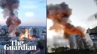 Video shows cruise missile hitting Kyiv