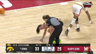 👀 Caitlin Clark Gets Wind Knocked Out After Taking Shoulder, Furious No Foul Called | Iowa Hawkeyes