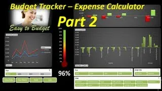 Excel Budget - Expenses Calculator - Excel 2013 - Part 2