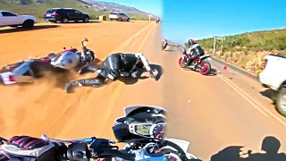 BAD DRIVER CAUSES CRASH - Crazy Motorcycle Moments - Ep. 331