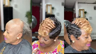 ALOPECIA TRANSFORMATION‼️ |DOUBLE ILLUSION PART PIXIE CUT PROTECTIVE HAIRSTYLE|