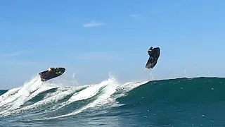 Hard core jetski wave jumping Anzac Day ride with Gazz kroozer and mal neville @wavejunkies3175