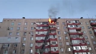 Пожар на 9-м этаже, как борются пожарные с огнём в Запорожье!