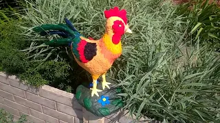 Rooster with cement  | Cement craft ideas | Garden ideas