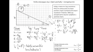 Fizyka rozszerzona - bryła sztywna: kulka staczająca się z równi pochyłej (energetycznie)