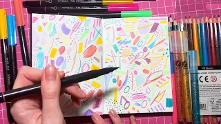 ASMR Art Sketchbook Drawing (Whispered, Rummaging)