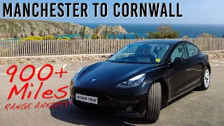 Tesla Model 3 Road Trip  - Manchester to St Ives Cornwall (RANGE ANXIETY?)