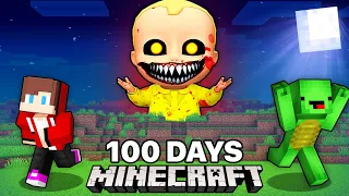 I Survived 100 Days Of Scary BABY IN YELLOW and Attack On in Minecraft Challenge - Maizen