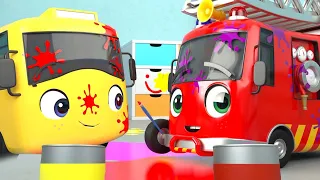 Buster’s Painting Playdate! | Go Buster | Kids Cartoons | Go Buster and Friends