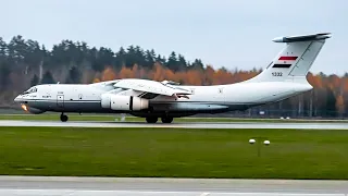 Посадка Ил-76МФ ВВС Египта Аэропорт Минск / Egypt Air Force Il-76MF landing Minsk Airport SU-BTY
