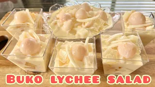 BUKO LYCHEE SALAD | YOUNG COCONUT LYCHEE DESSERT | WHITE SALAD