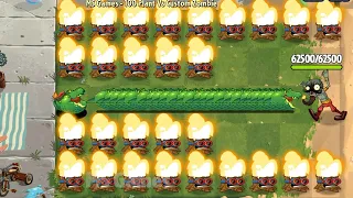 PvZ 2 Challenge - 100 Plant Max Level Vs Custom Firebreather Zombie x100 HP - Who will win ?