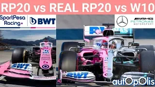 F1 RACING POINT vs MERCEDES!!. RP20 vs REAL RP20 vs W10!!. COMPARISON