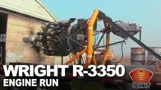 Wright R-3350 Radial Engine Run, 18 cylinders, Test #2