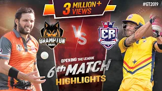 Edmonton Royals vs Brampton Wolves | Match 6 Highlights | GT20 Canada 2019