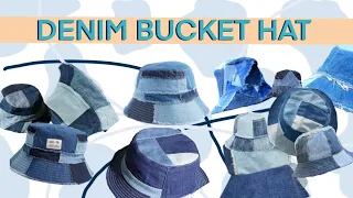 DENIM BUCKET HAT | sew with me | old jeans DIY