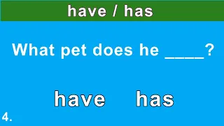 ESL Test | have/has |English grammar Quiz for ESL students