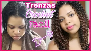 TRENZAS CROCHET EN CABELLO EN TRANSICION | Como Poner Trenzas Crochet