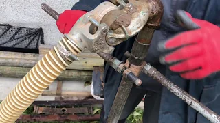 Бурение абиссинской скважины с помощью насоса (неудачная попытка) Well drilling using pump - failed.