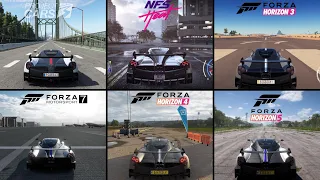 PC3 vs NFS Heat vs FH3 vs FM7 vs FH4 vs FH5 | Pagani Huayra BC Sound Comparison