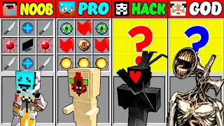 Minecraft Battle: SIREN HEAD SCP Crafting Challenge - NOOB vs PRO vs HACKER vs GOD!  (Animation)