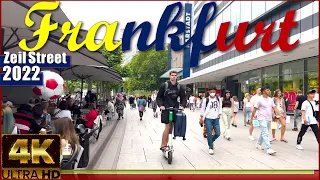 The Most Famous SHOPPING Street: Zeil Street Frankfurt, Germany City Tour 🇩🇪 in [4K] ( June-2022 )