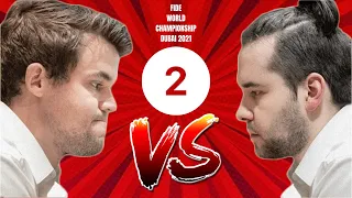 Carlsen vs Nepomniachtchi | Campeonato Mundial de Ajedrez 2021 | Partida 2