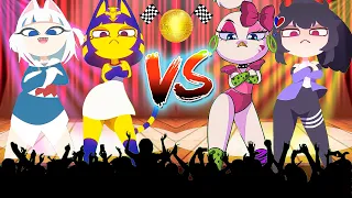 DANCE WHEEL - Ankha VS Howcow VS Gawr Gura VS Cute Roxy