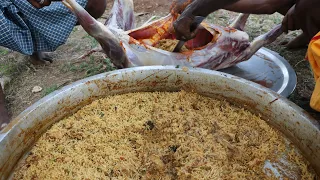 MUTTON inside CHICKEN BIRYANI prepared by my daddy Arumugam / Village food factory