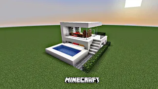 Minecraft: How to Build a small modern house: tutorial