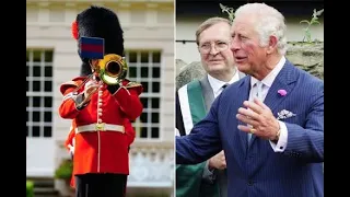 Moment Prince Charles gets royal band to play 'Three Lions' ahead of England Euros semi final