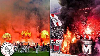 Ajax-feyenoord 3:2 incident | ajax ultras banners fire during the game