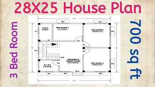 25X28 House Plan ll 25X28 Ghar ka Naksha ll 700 sqft House Plan