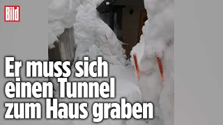 Unglaubliche Schnee-Massen lassen Häuser verschwinden