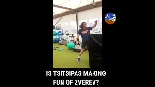 Stefanos Tsitsipas making fun of Alexander Zverev 😂