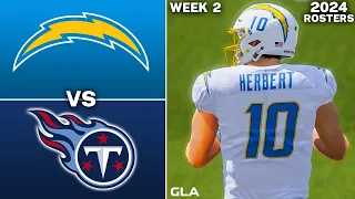 Chargers vs. Titans Simulation | Week 2 | Madden 24 Rosters PS5