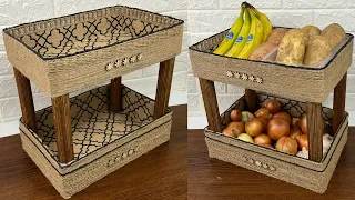 Diy Jute Organizer/ Diy Rope Organizer/ Kitchen Organizer Diy/ Burlap Organizer/ منظم مطبخ بالخيش