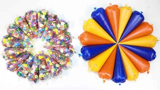 MAKING CRUNCHY SLIME VIDEO WITH PIPING BAG#120 || BEST COLORING SLIME || SATISFYING