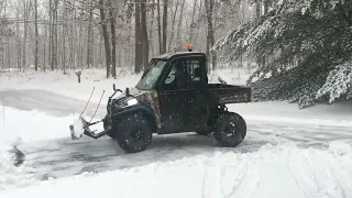Polaris Ranger plowing our first snowfall of 2023. It does a great job.