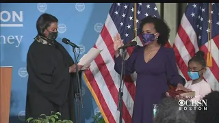 Kim Janey Sworn In As Boston's 55th Mayor In Historic City Hall Ceremony