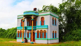 Absolutely Perfect! Build The Most Beautiful Two Story Mud Villa House In Forest By Ancient Skills