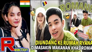 FIRST TIME REACTION ON  Diundang Kerumah Ryaana Dimasakin Makanan Romaniaaa ‼️- Ome. TV | RealLife!