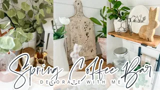 SPRING COFFEE BAR // DECORATE WITH ME // SPRING 2023 // CHARLOTTE GROVE FARMHOUSE