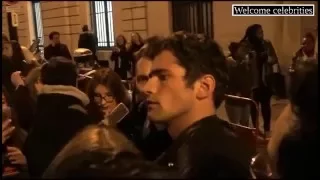 Sean O'pry with Fans after Balmain Fall-Winter Show at Paris Fashion Week 2016 (01-23-2016) HD